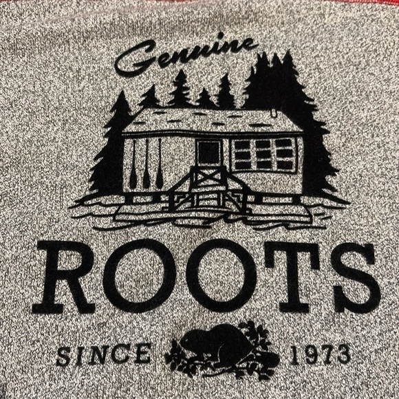 Roots Cabin Graphic crew neck Sweatshirt in Red and Gray kids size XL - Picture 2 of 10